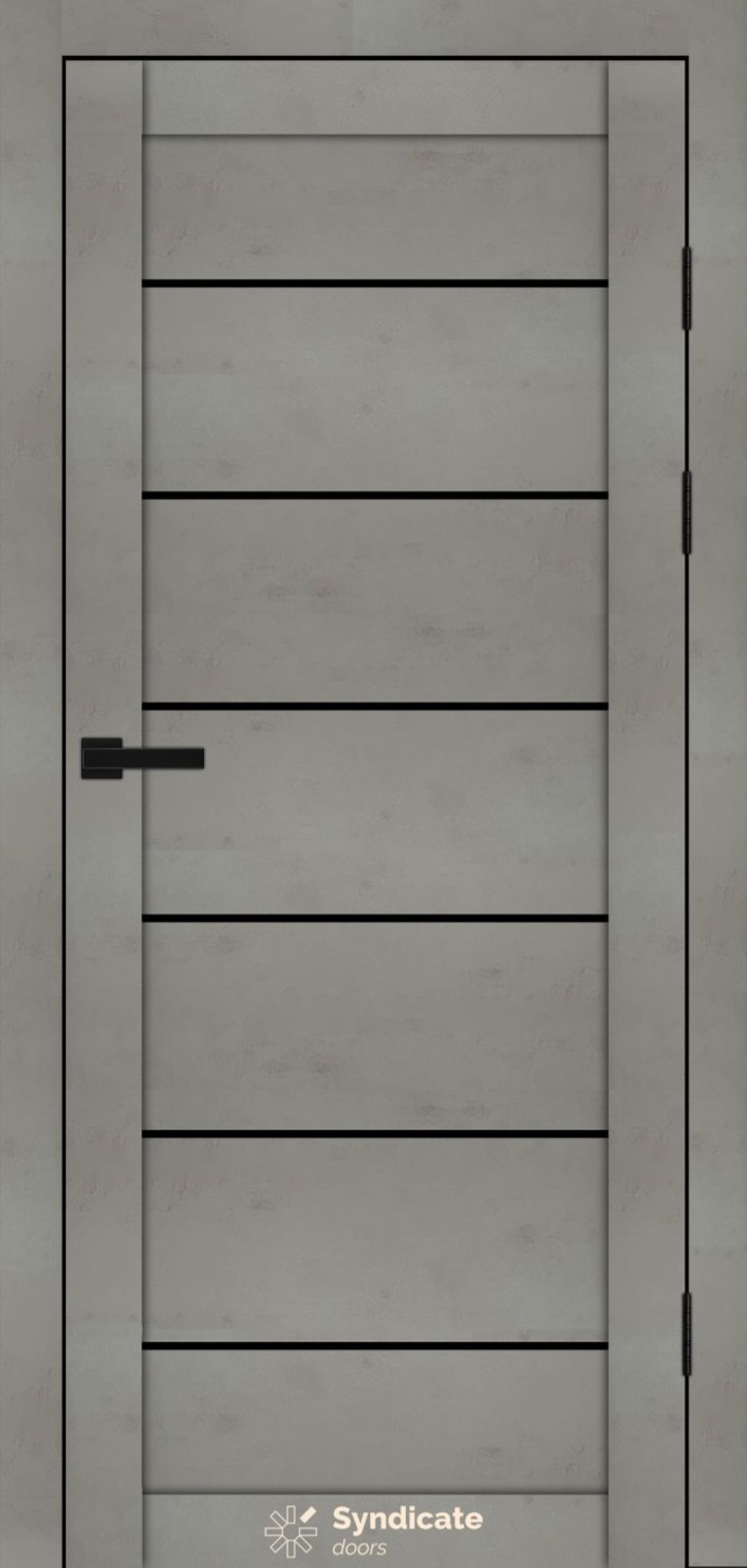 Міжкімнатні двері Syndicate Doors (40 мм)  PVC SD-108 Бетон світлий Чорне