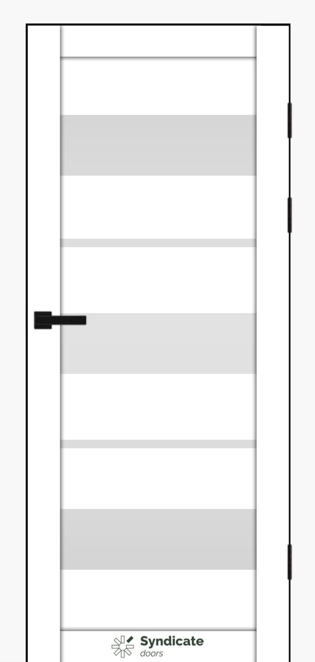 Міжкімнатні двері Syndicate Doors (40 мм)  PVC SD-105 Біла структура Сатин