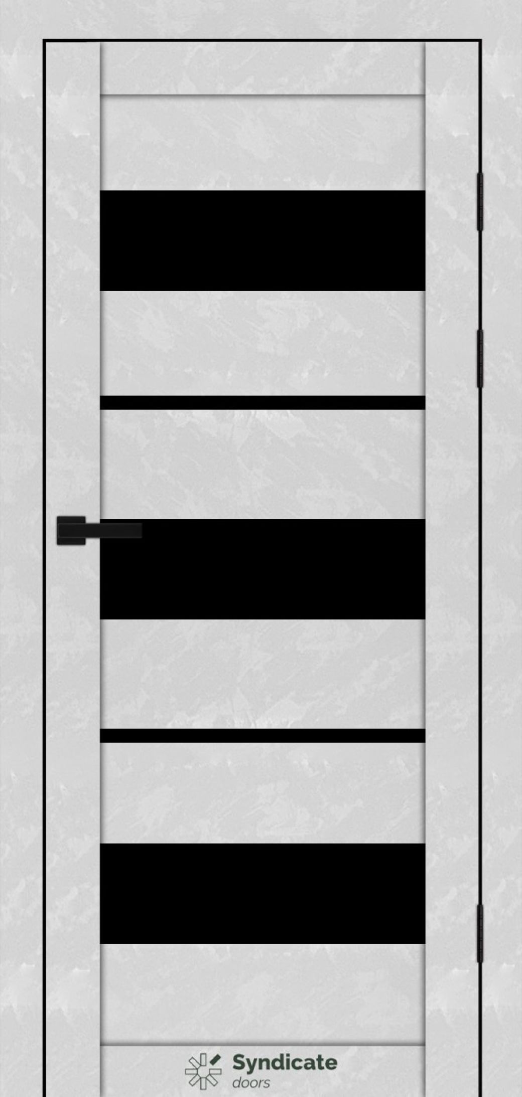 Міжкімнатні двері Syndicate Doors (40 мм)  PVC SD-105 Бетон білий Чорне