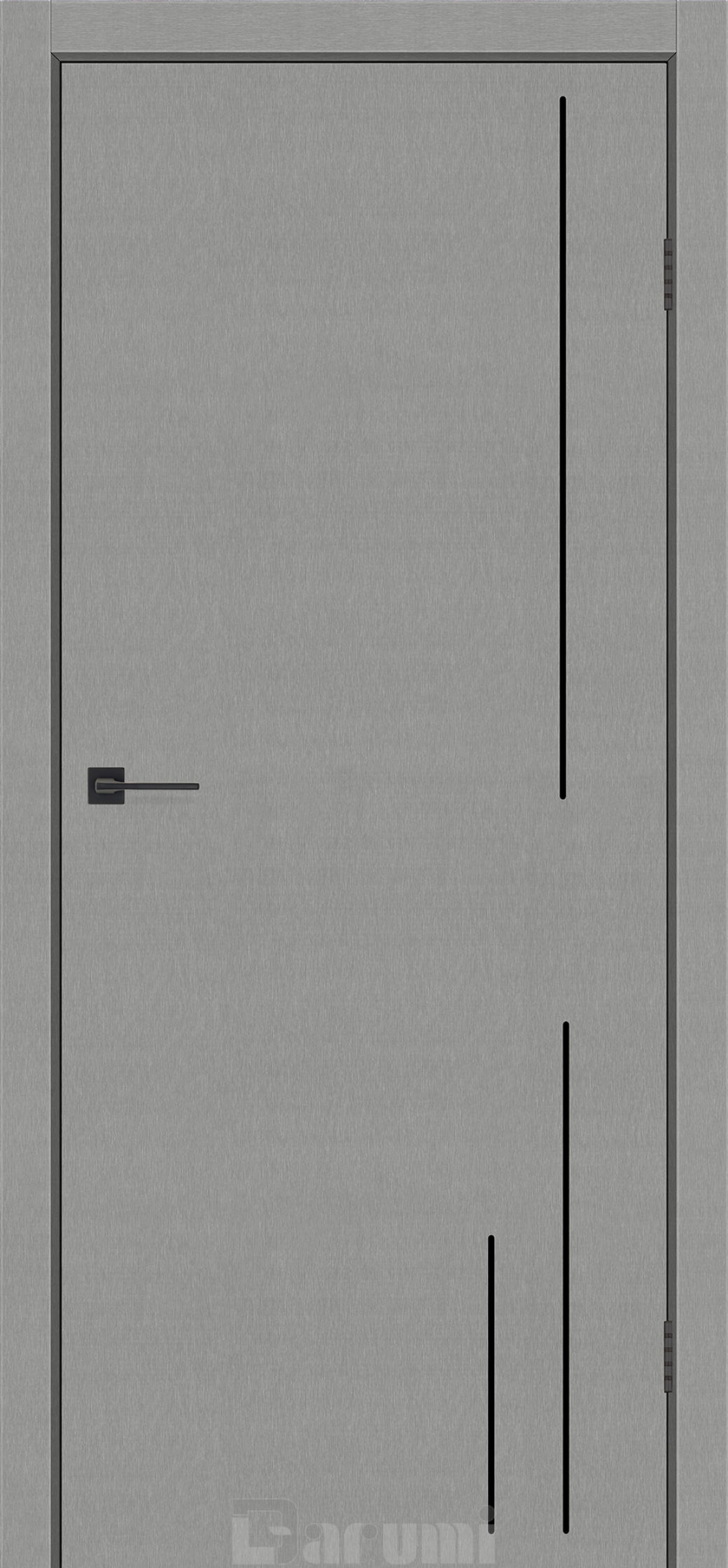 Міжкімнатні двері Darumi Plato Line PTL-05 (40 мм) Металевий грей глухе з алюмінієвим молдінгом та алюм. торцем