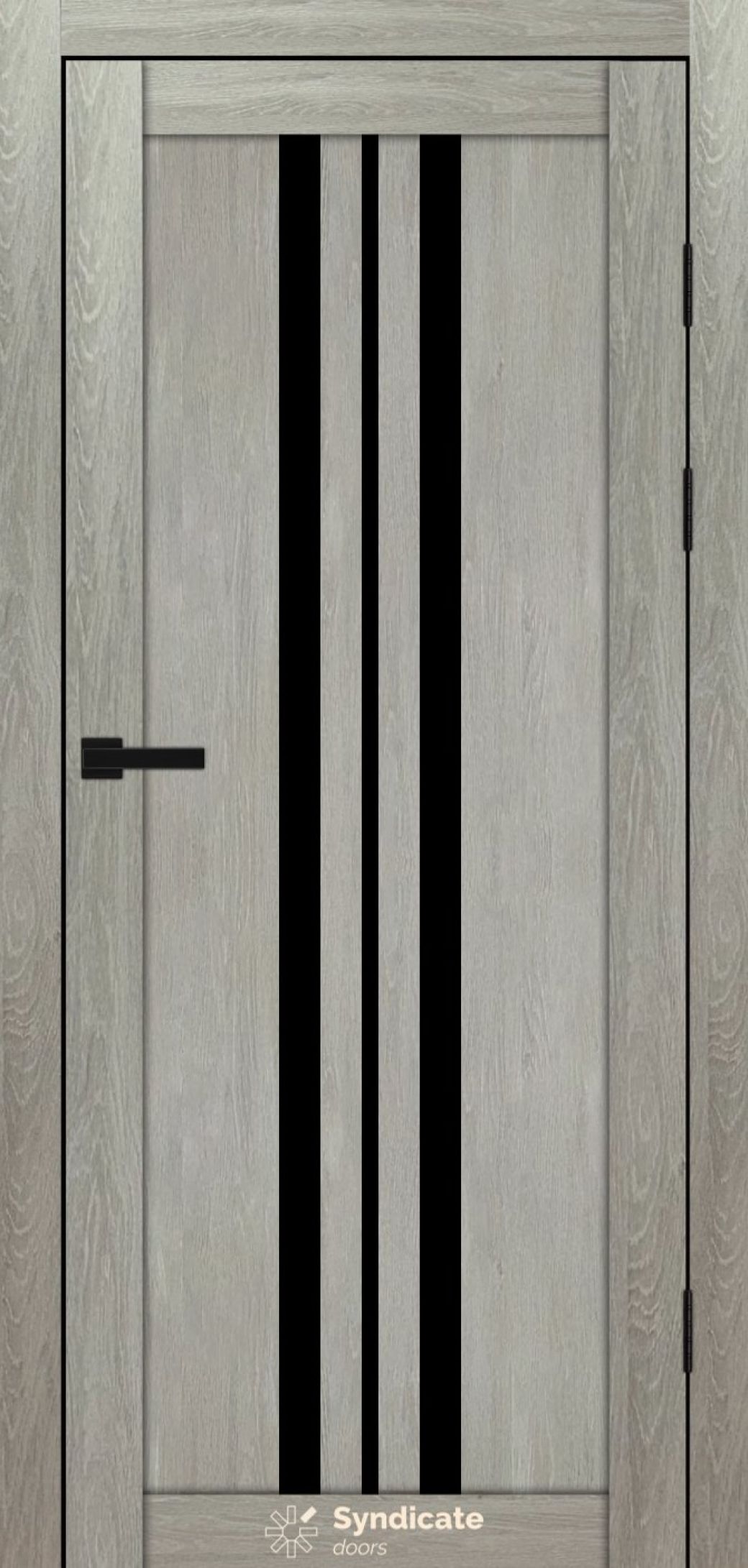 Міжкімнатні двері Syndicate Doors (40 мм)  PVC SD-107 Дуб ровера Чорне