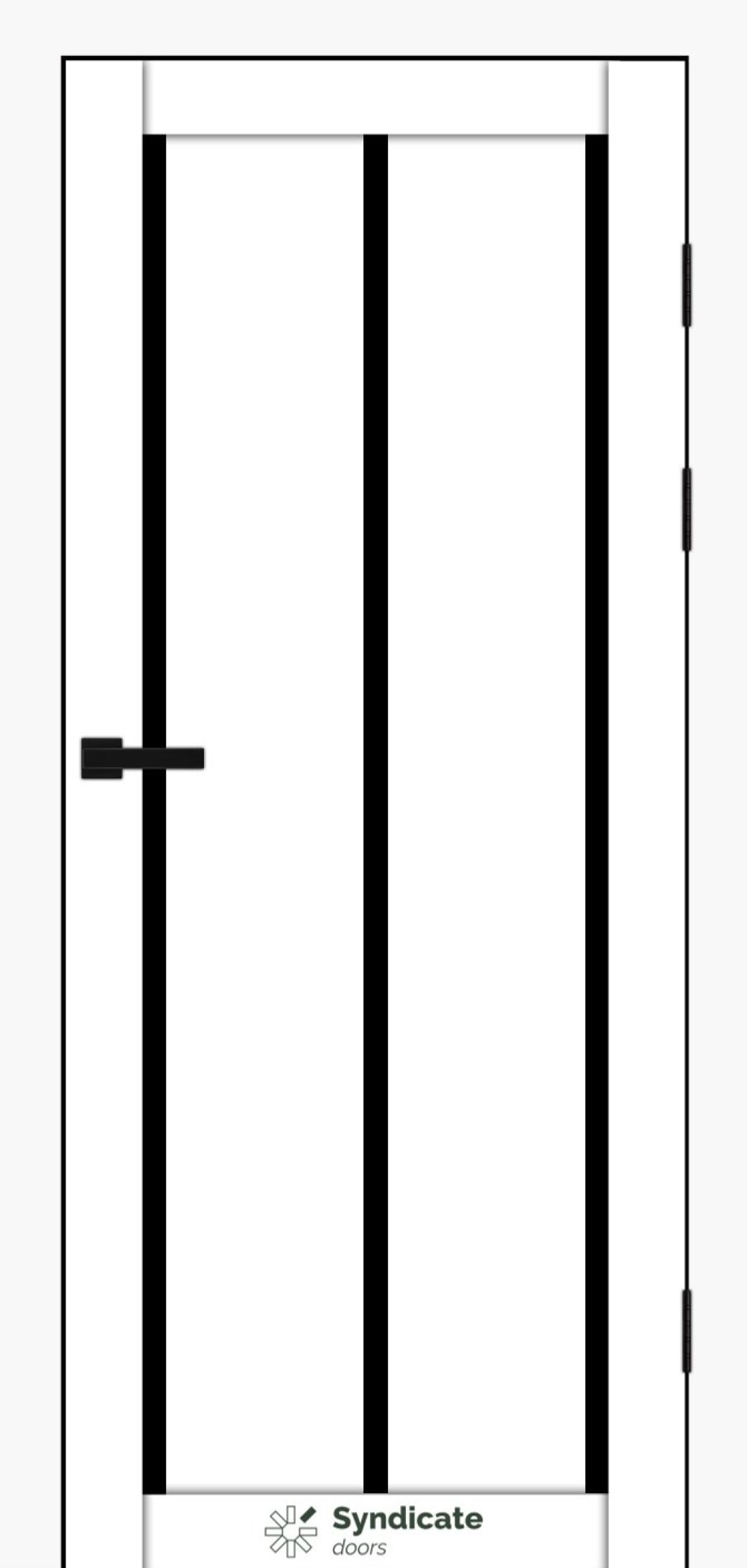 Міжкімнатні двері Syndicate Doors (40 мм)  PVC SD-127 Білий оксамит Чорне