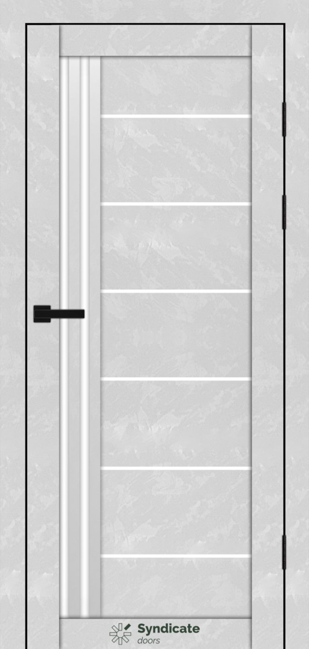Міжкімнатні двері Syndicate Doors (40 мм)  PVC SD-114 Бетон білий Сатин