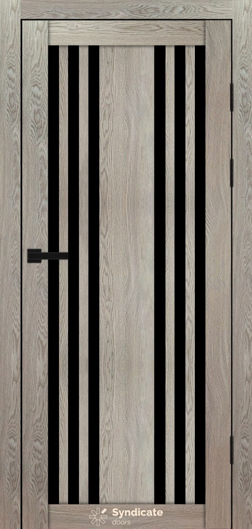 Міжкімнатні двері Syndicate Doors (40 мм)  PVC SD-126 Дуб натуральний Чорне