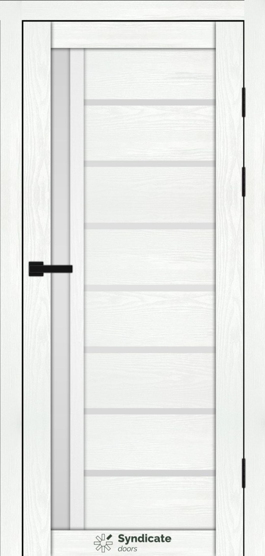 Міжкімнатні двері Syndicate Doors (40 мм)  PVC SD-101 Біла структура Сатин