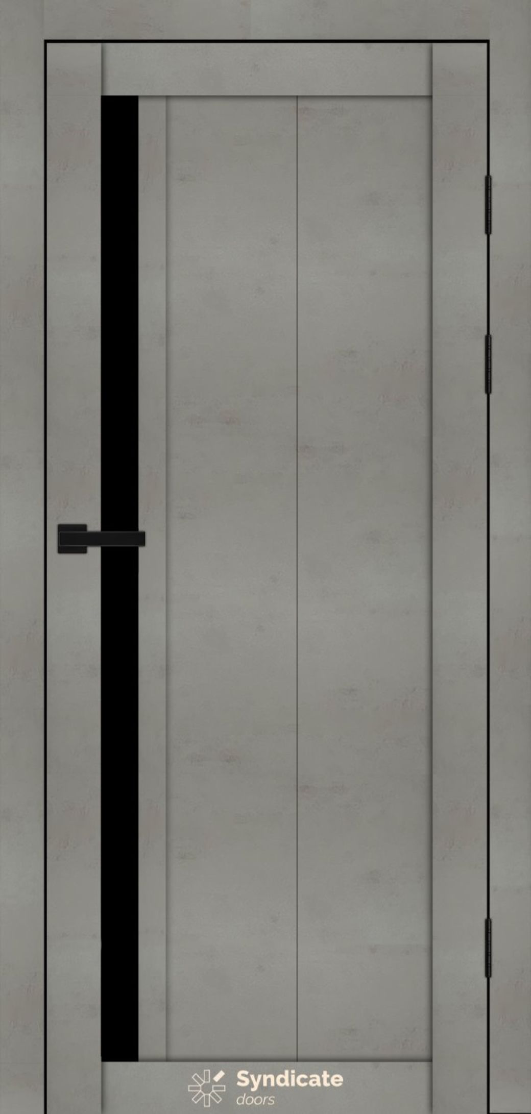 Міжкімнатні двері Syndicate Doors (40 мм)  PVC SD-124 Бетон світлий Чорне