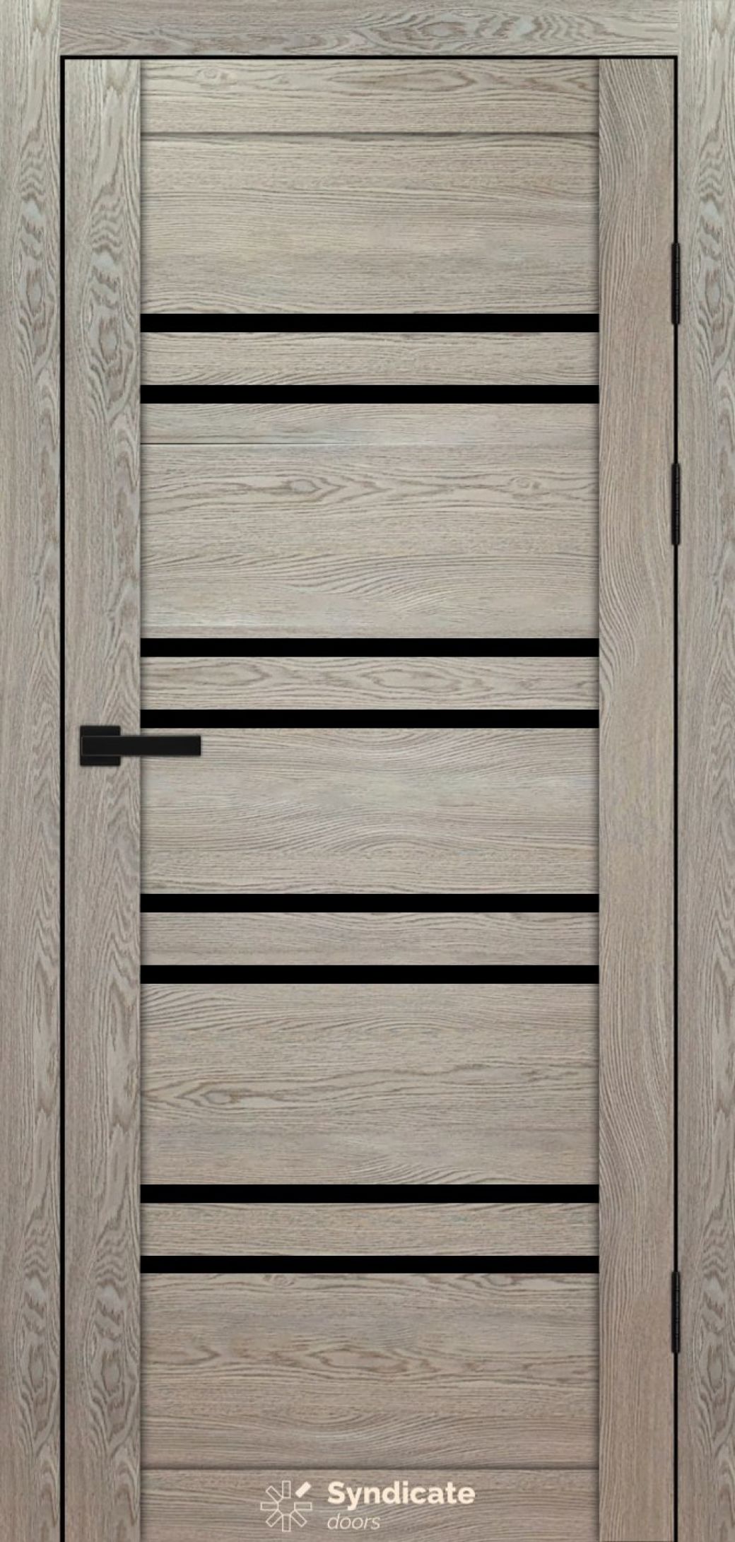 Міжкімнатні двері Syndicate Doors (40 мм)  PVC SD-118 Дуб натуральний Чорне