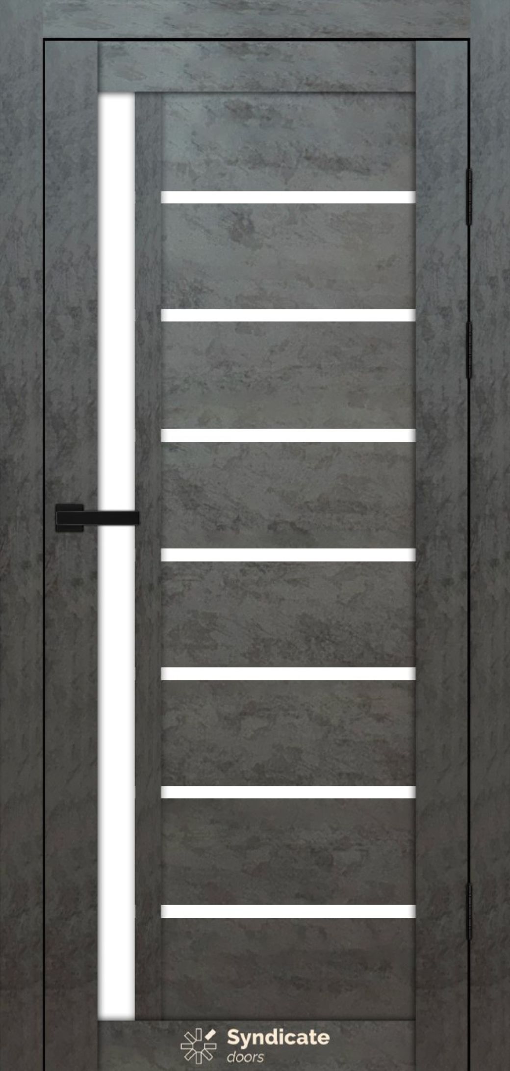 Міжкімнатні двері Syndicate Doors (40 мм)  PVC SD-101 Бетон темний Сатин