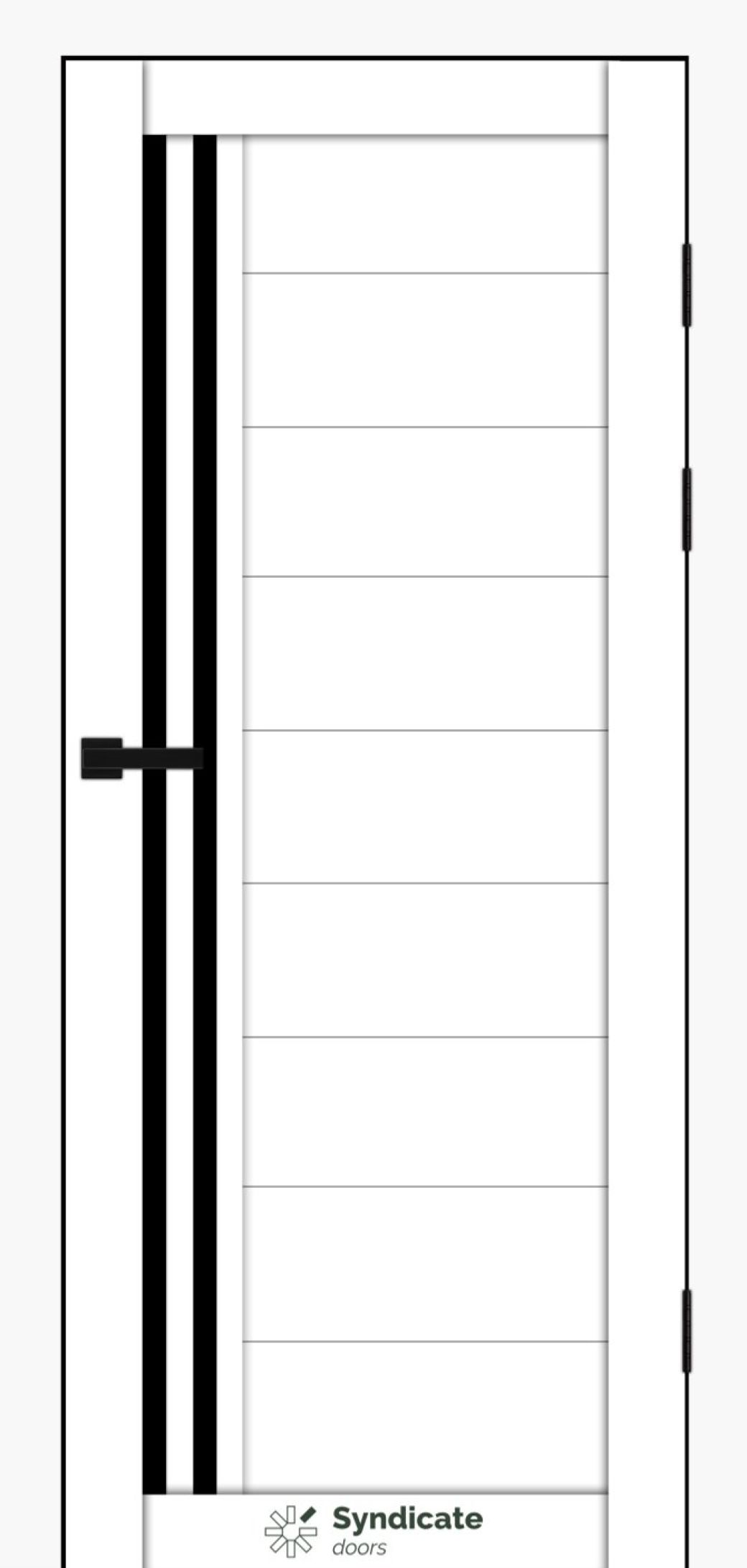 Міжкімнатні двері Syndicate Doors (40 мм)  PVC SD-135 Білий оксамит Чорне
