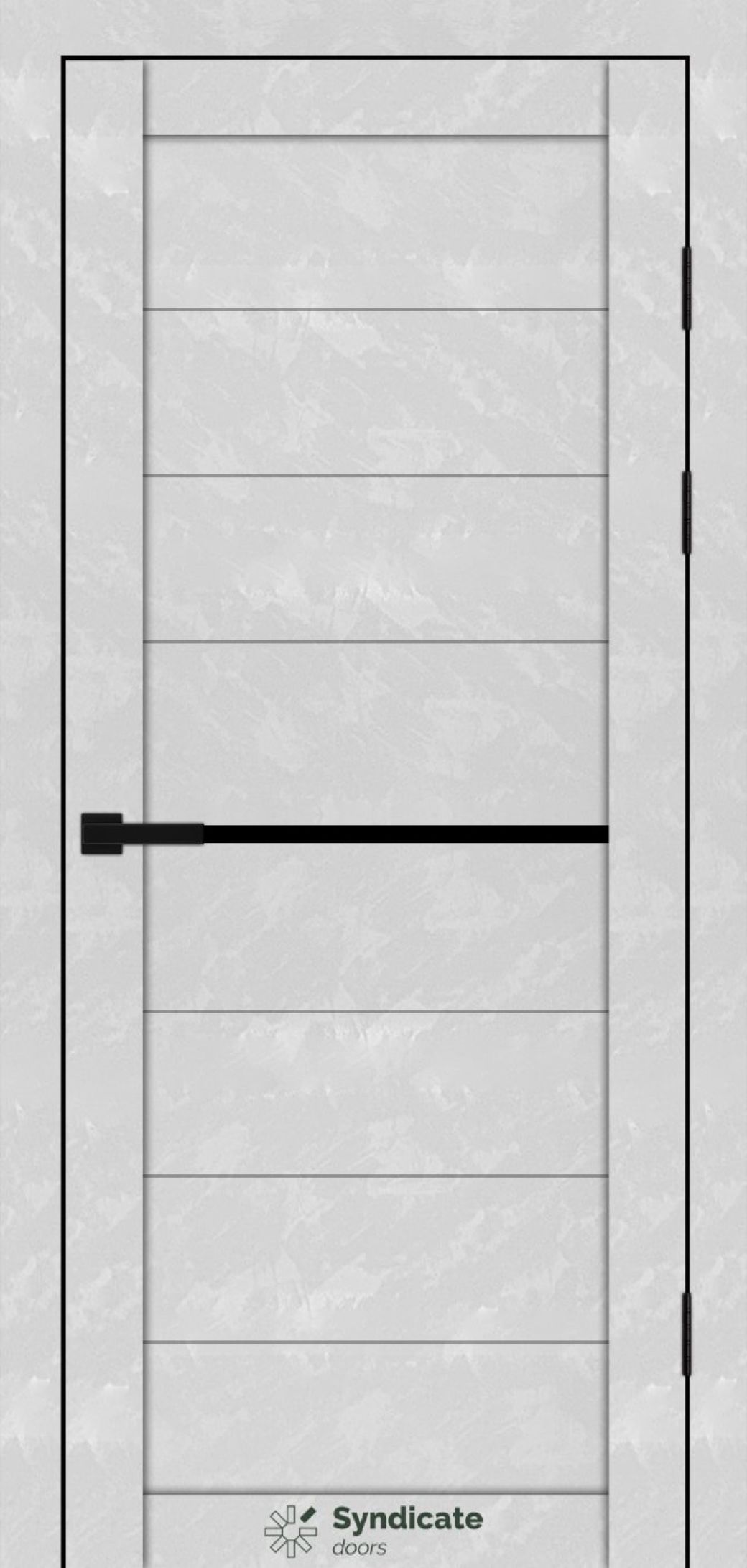 Міжкімнатні двері Syndicate Doors (40 мм)  PVC SD-129 Бетон білий Чорне