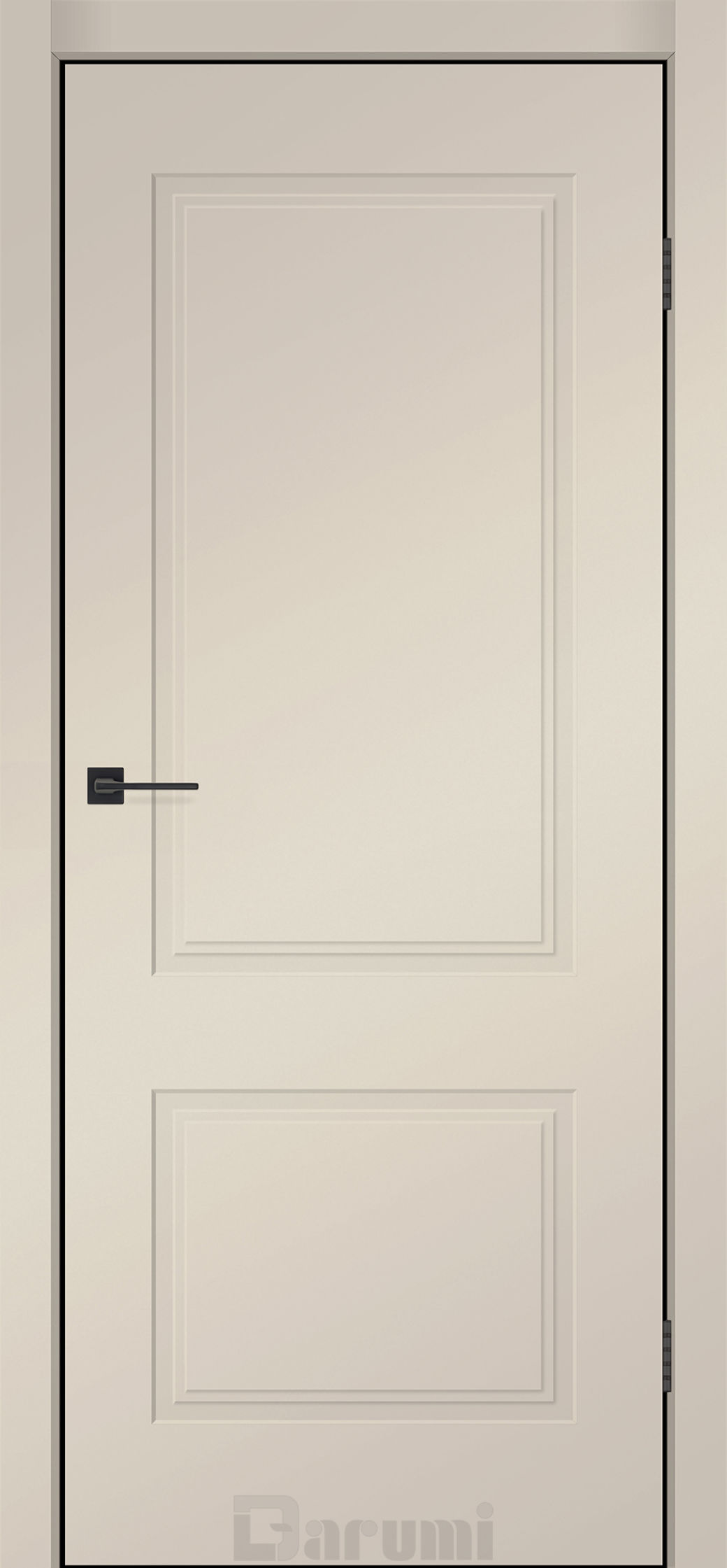 Міжкімнатні двері Darumi SINTRA Classic-02 (40 мм) Сріблястий тауп глухе з чорним торцем