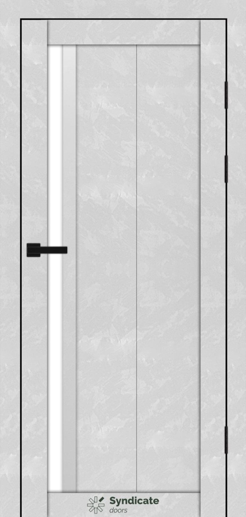 Міжкімнатні двері Syndicate Doors (40 мм)  PVC SD-124 Бетон білий Сатин