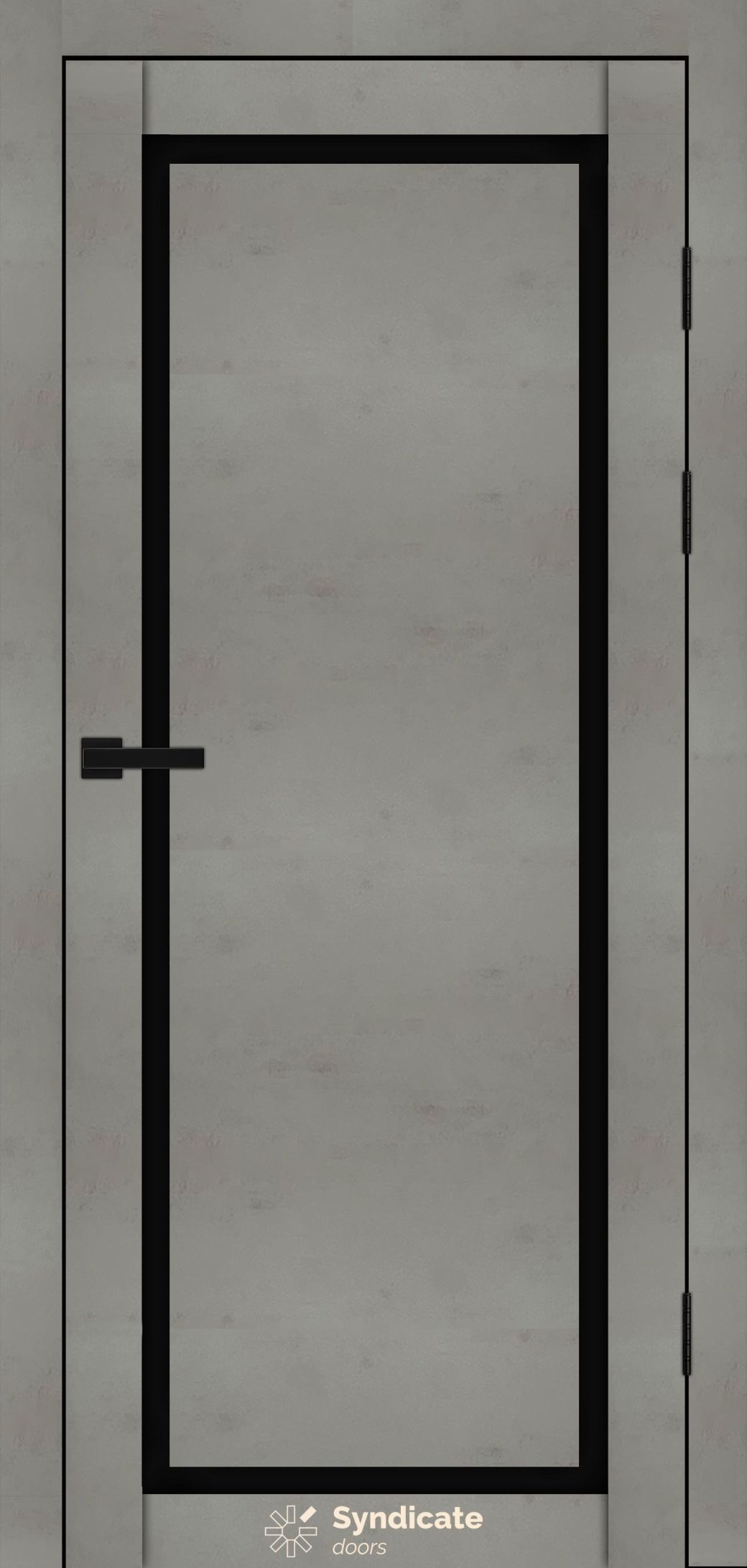 Міжкімнатні двері Syndicate Doors (40 мм)  PVC SD-113 Бетон світлий Чорне
