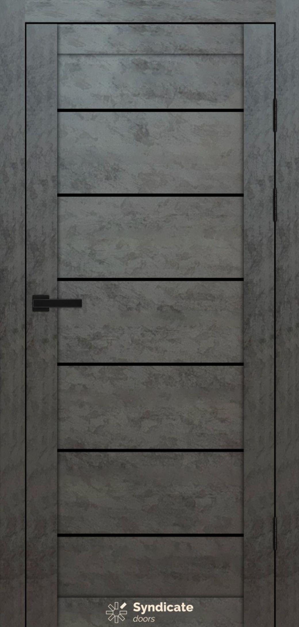 Міжкімнатні двері Syndicate Doors (40 мм)  PVC SD-108 Бетон темний Чорне