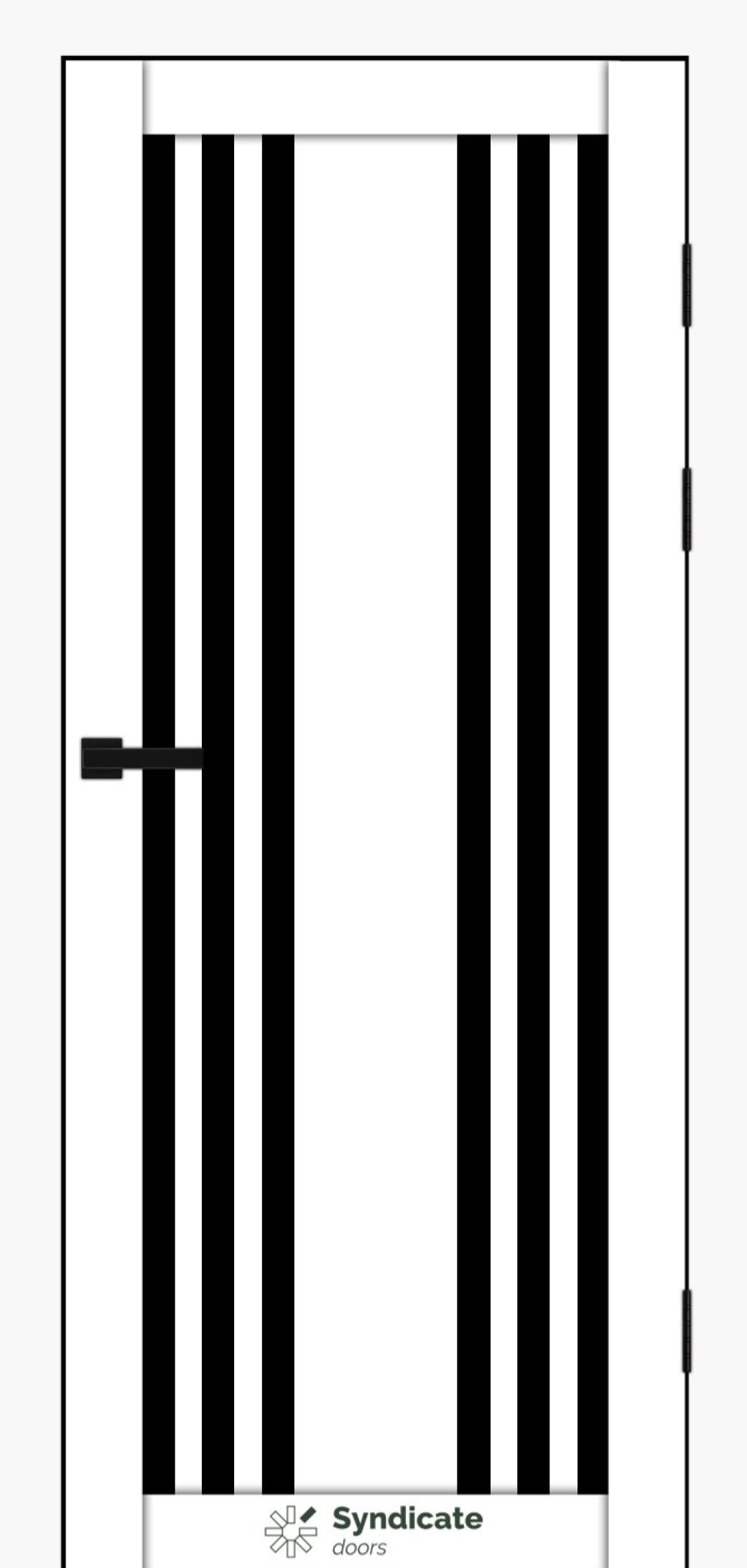 Міжкімнатні двері Syndicate Doors (40 мм)  PVC SD-126 Білий оксамит Чорне