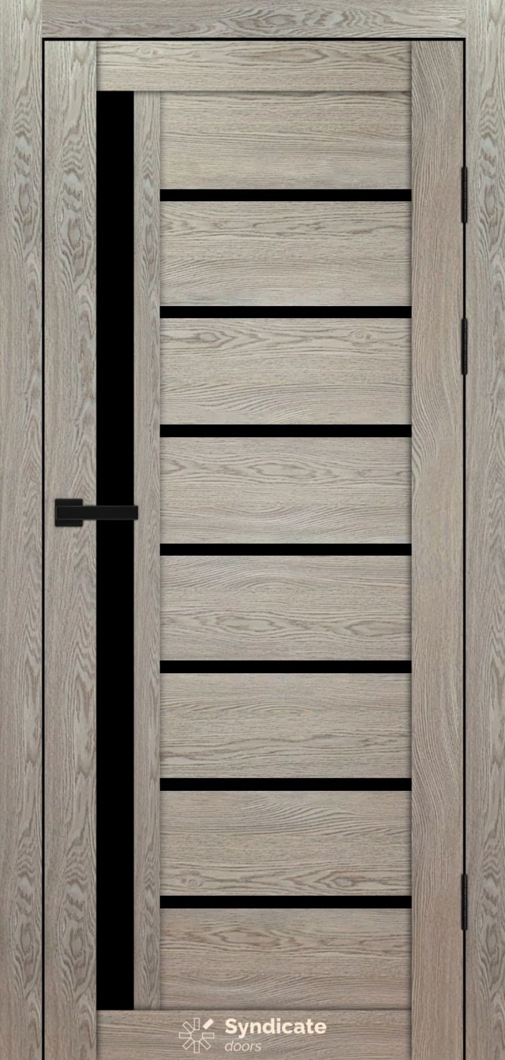 Міжкімнатні двері Syndicate Doors (40 мм)  PVC SD-101 Дуб натуральний Чорне