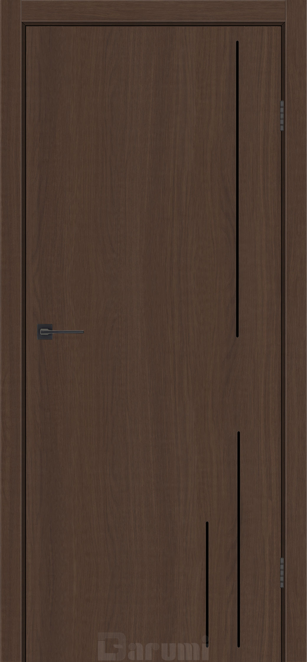 Міжкімнатні двері Darumi Plato Line PTL-05 (40 мм) Дуб каріні глухе з алюмінієвим молдінгом та алюм. торцем