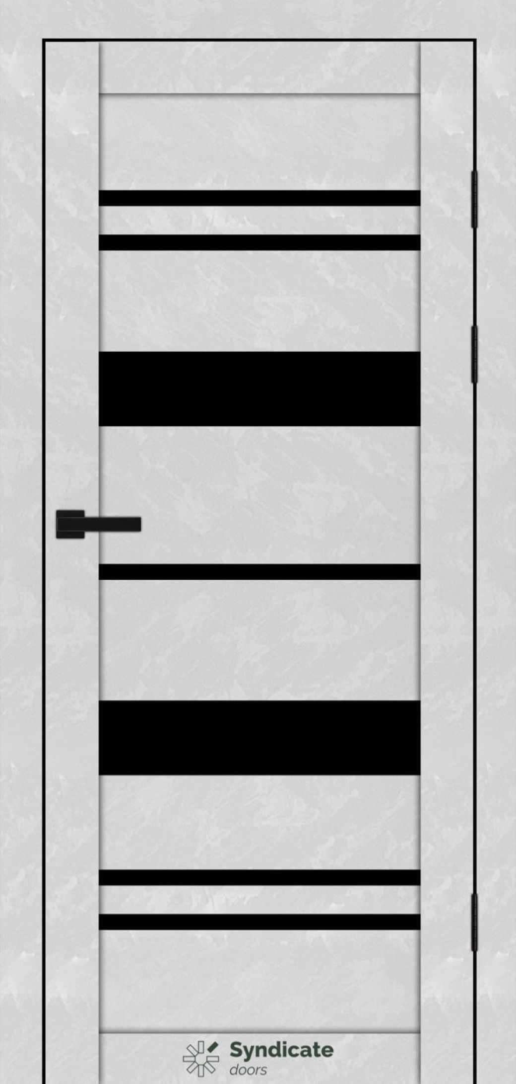Міжкімнатні двері Syndicate Doors (40 мм)  PVC SD-104 Бетон білий Чорне