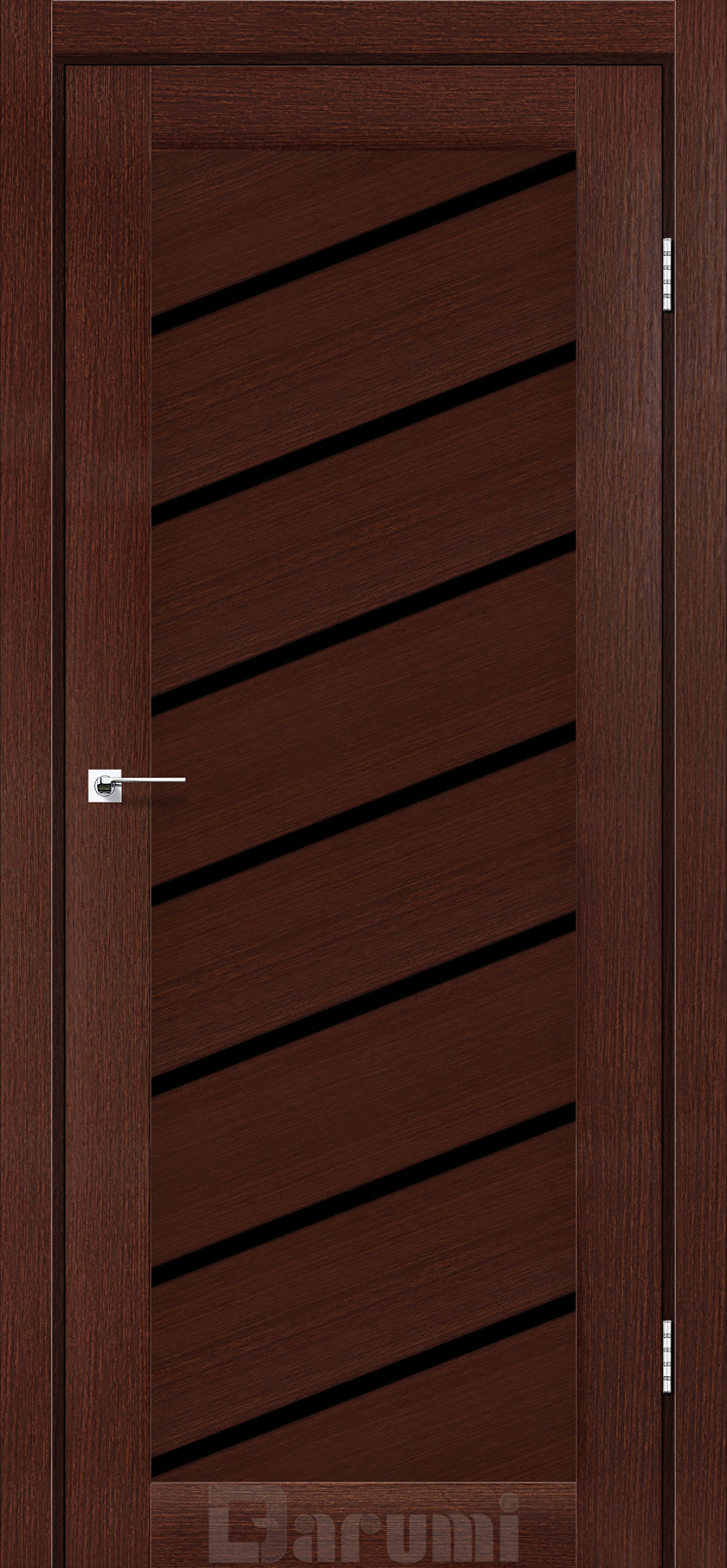 Міжкімнатні двері Darumi Rosalia (40 мм) Венге панга Чорне скло