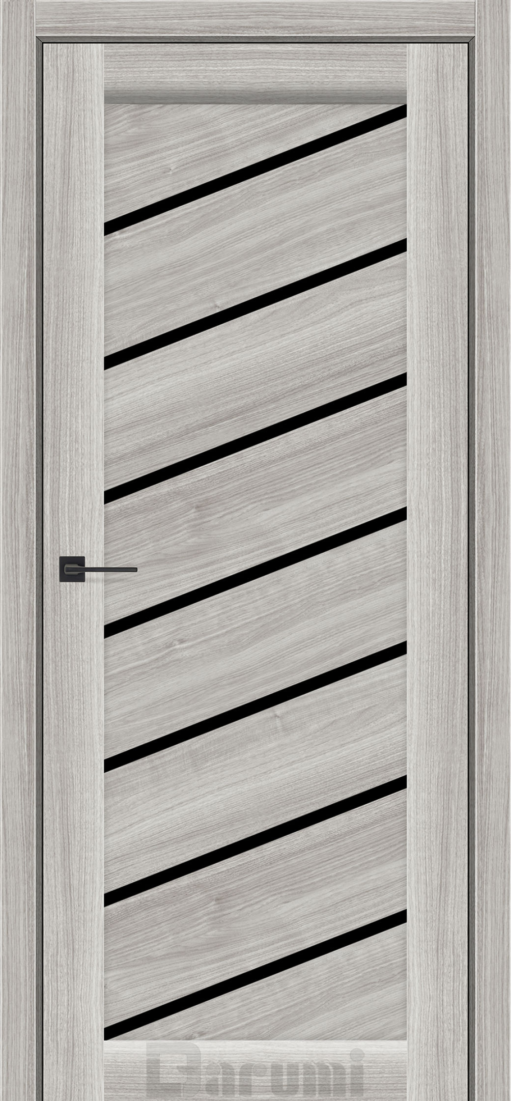 Міжкімнатні двері Darumi Rosalia (40 мм) Горіх вайт рівер Чорне скло