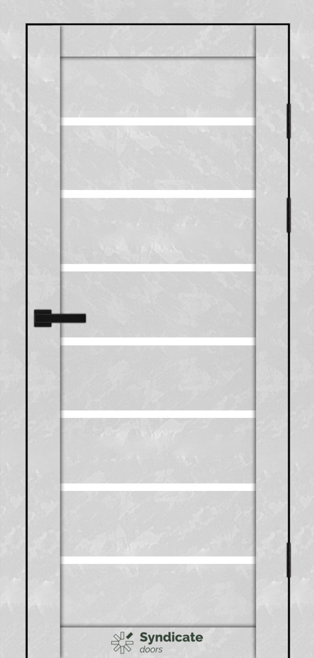 Міжкімнатні двері Syndicate Doors (40 мм)  PVC SD-102 Бетон білий Сатин