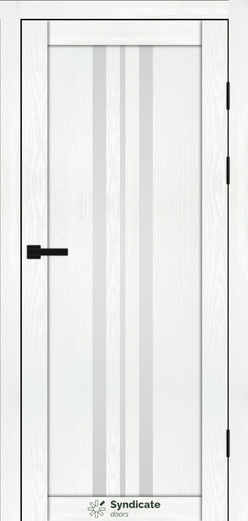 Міжкімнатні двері Syndicate Doors (40 мм)  PVC SD-107 Біла структура Сатин