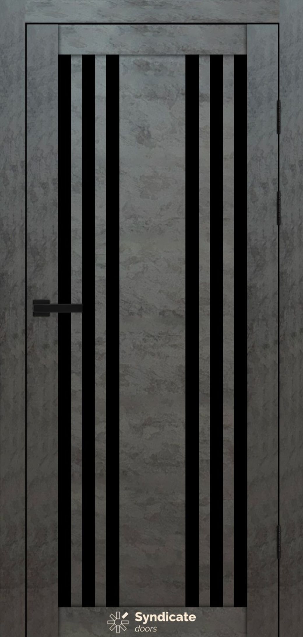 Міжкімнатні двері Syndicate Doors (40 мм)  PVC SD-126 Бетон темний Чорне