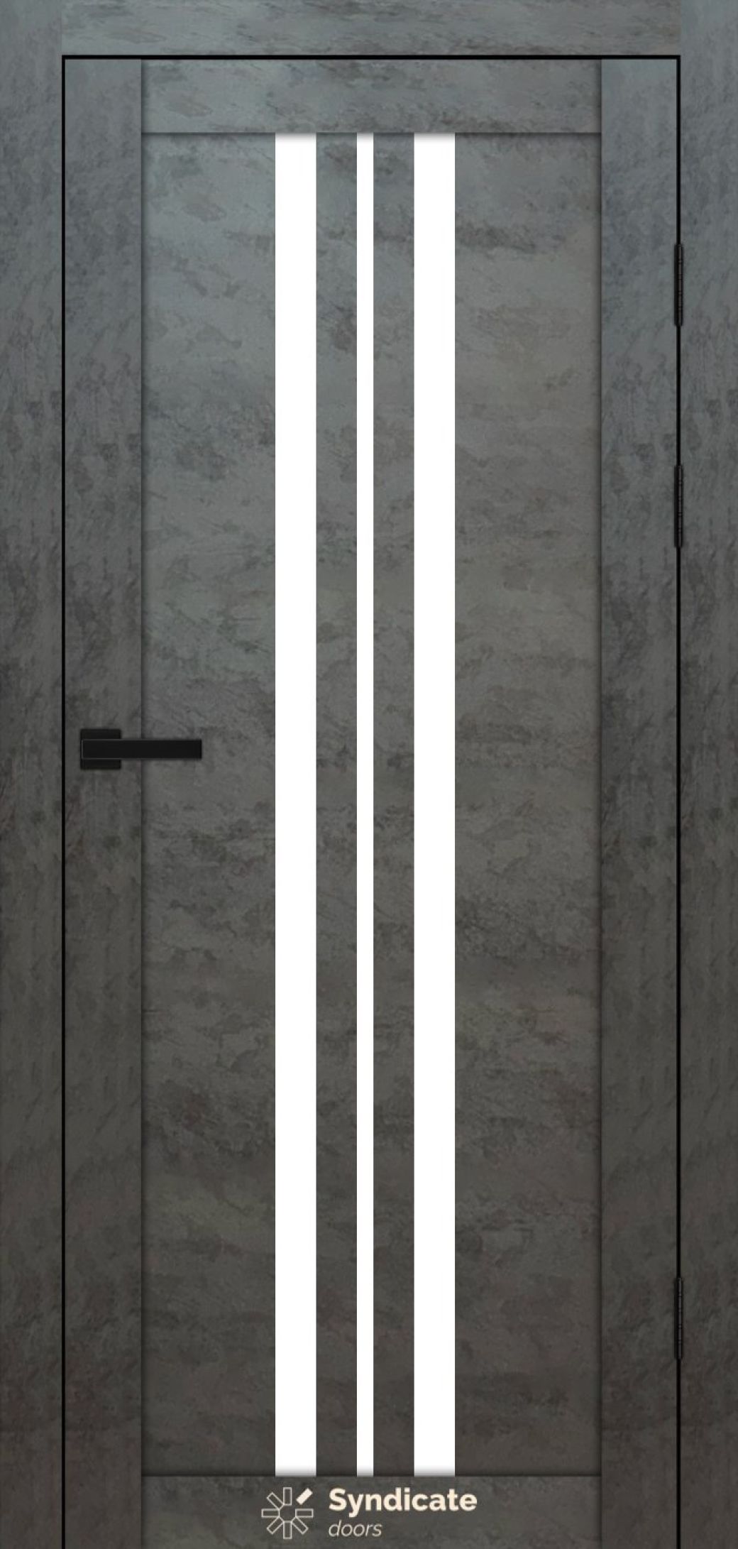 Міжкімнатні двері Syndicate Doors (40 мм)  PVC SD-107 Бетон темний Сатин