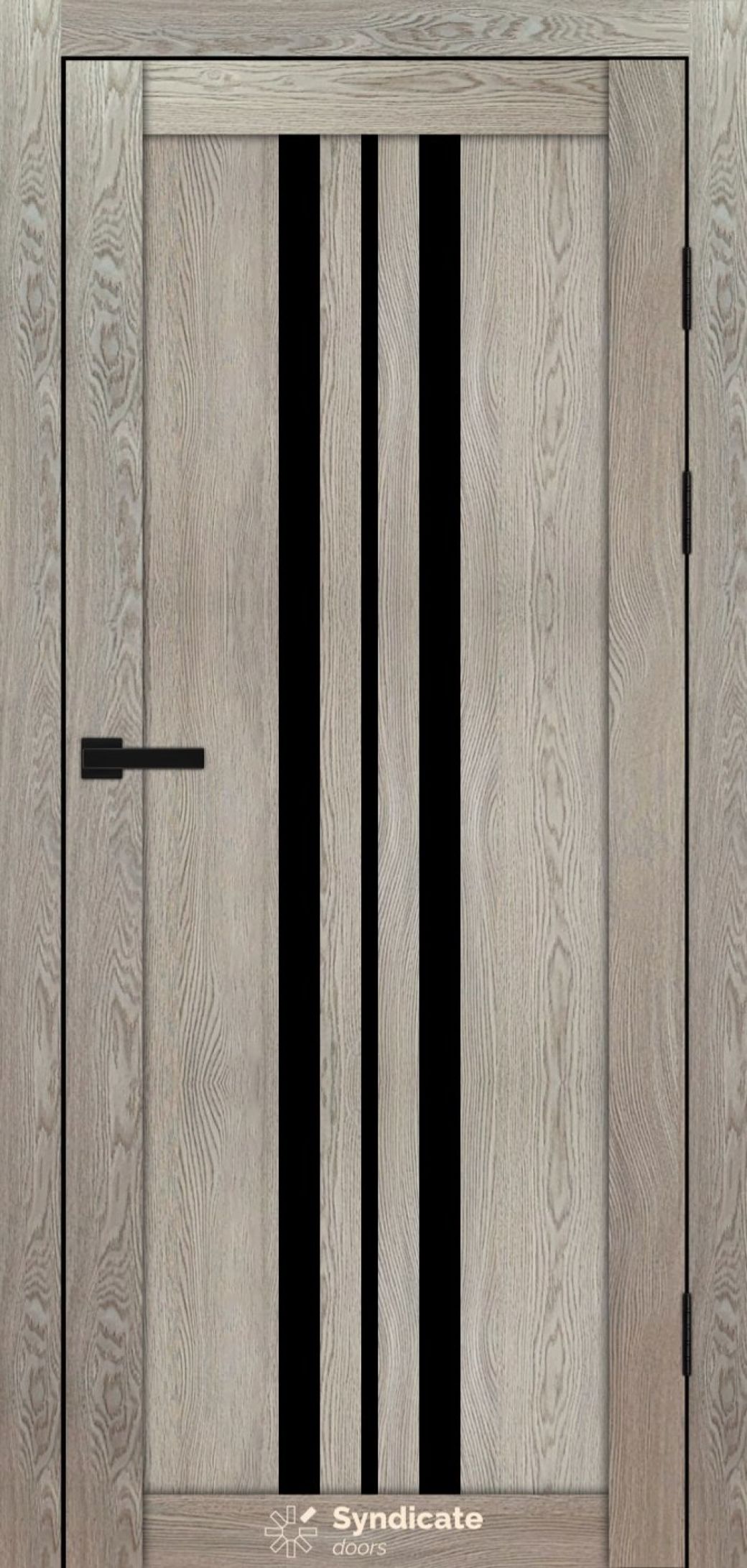 Міжкімнатні двері Syndicate Doors (40 мм)  PVC SD-107 Дуб натуральний Чорне