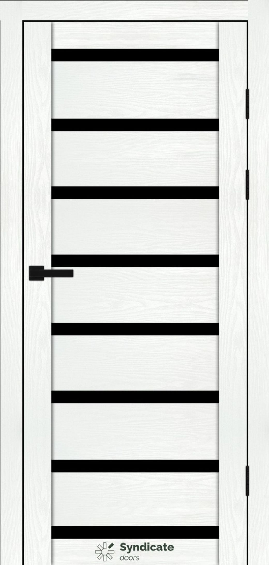 Міжкімнатні двері Syndicate Doors (40 мм)  PVC SD-103 Біла структура Чорне