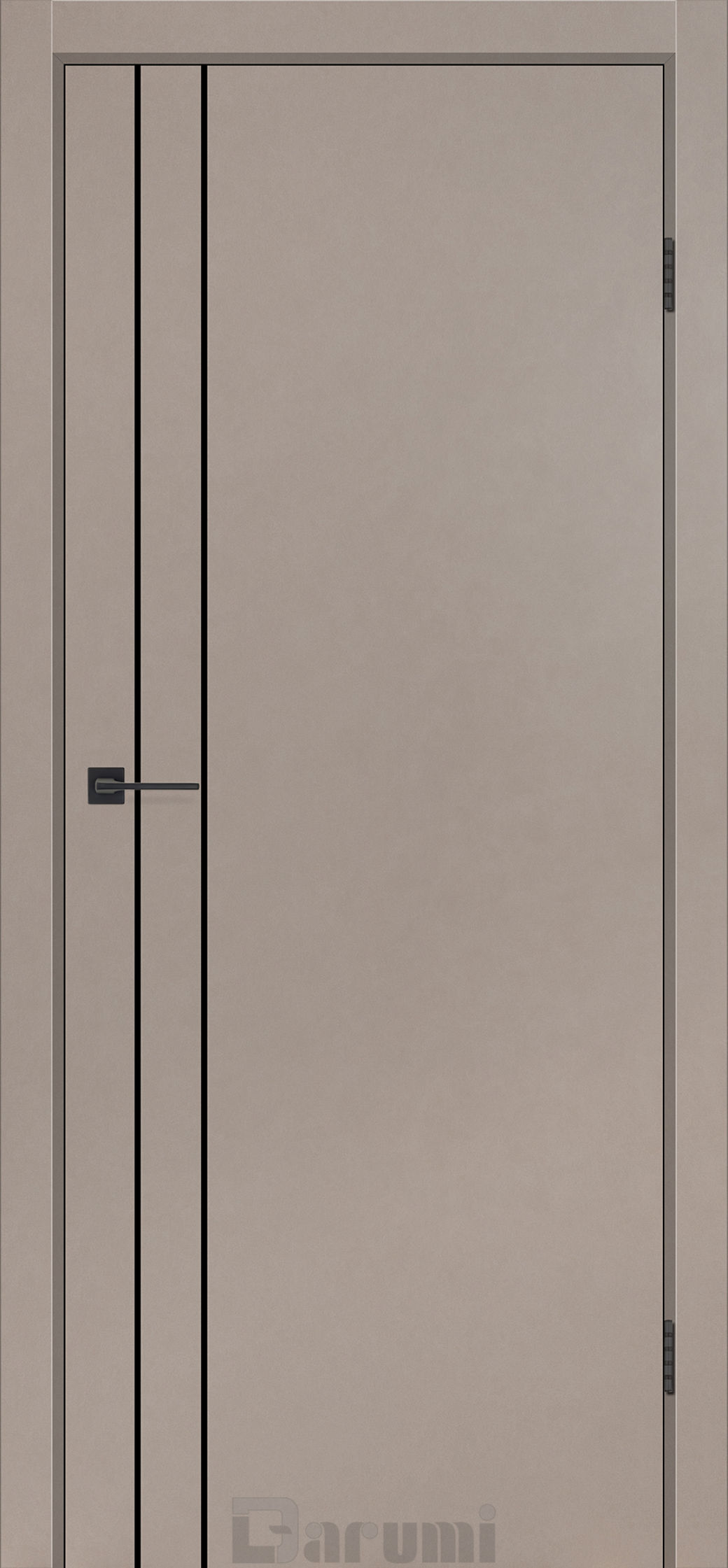 Міжкімнатні двері Darumi Plato Line PTL-05 (40 мм) Сірий краст глухе з алюмінієвим молдінгом та алюм. торцем