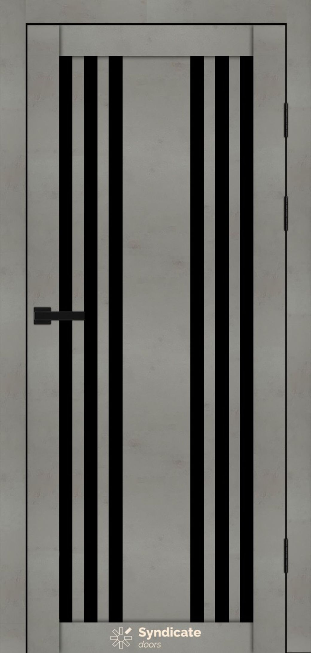 Міжкімнатні двері Syndicate Doors (40 мм)  PVC SD-126 Бетон світлий Чорне