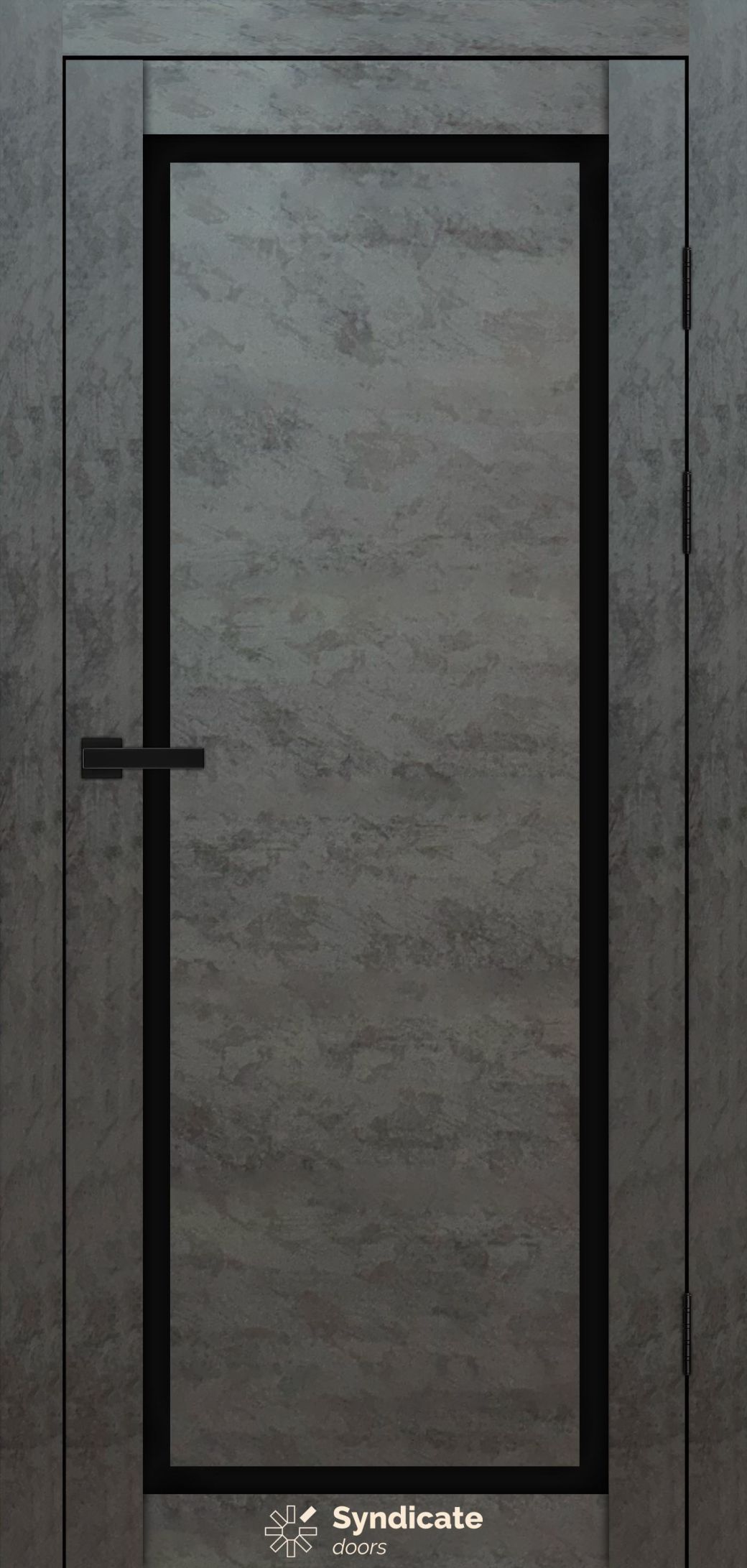 Міжкімнатні двері Syndicate Doors (40 мм)  PVC SD-113 Бетон темний Чорне