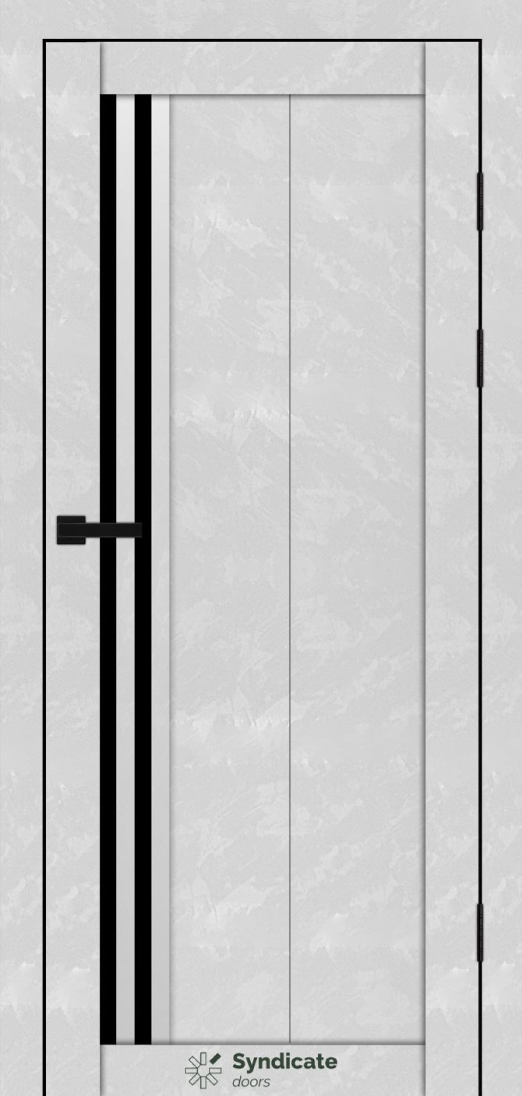 Міжкімнатні двері Syndicate Doors (40 мм)  PVC SD-136 Бетон білий Чорне