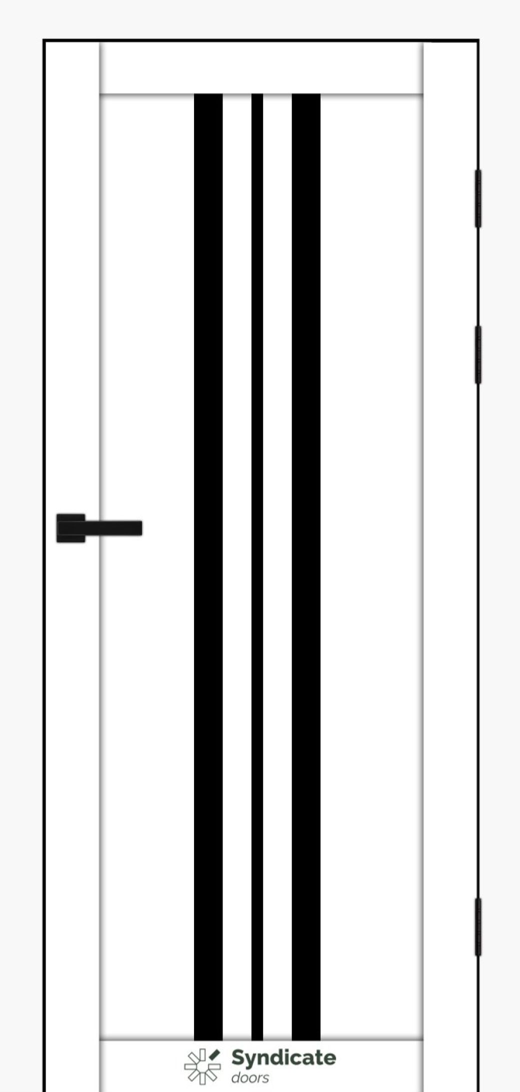 Міжкімнатні двері Syndicate Doors (40 мм)  PVC SD-107 Білий оксамит Чорне