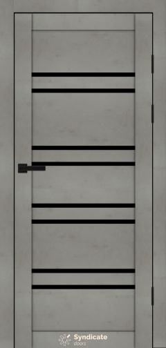 Міжкімнатні двері Syndicate Doors (40 мм)  PVC SD-118 Бетон світлий Чорне