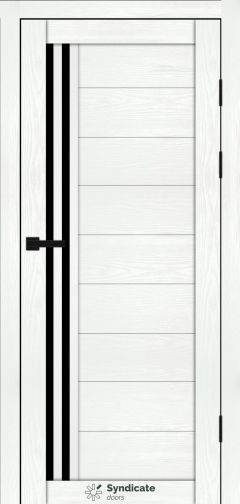 Міжкімнатні двері Syndicate Doors (40 мм)  PVC SD-135 Біла структура Чорне
