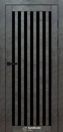 Міжкімнатні двері Syndicate Doors (40 мм)  PVC SD-125 Бетон темний Чорне
