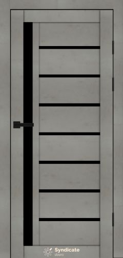 Міжкімнатні двері Syndicate Doors (40 мм)  PVC SD-101 Бетон світлий Чорне
