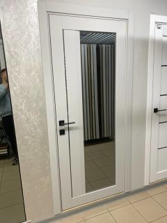 Міжкімнатні двері  Korfad AL-06 Super Pet  грей Двостороннє графіт дзеркало