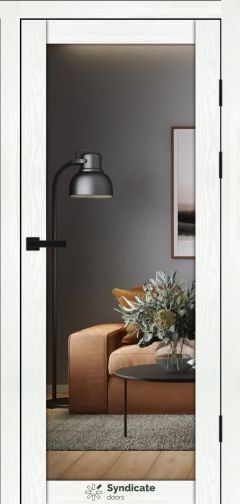 Міжкімнатні двері Syndicate Doors (40 мм)  PVC SD-137 Біла структура Дзеркало