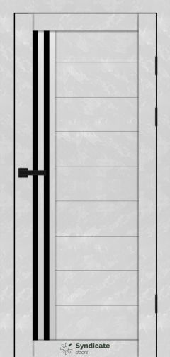 Міжкімнатні двері Syndicate Doors (40 мм)  PVC SD-135 Бетон білий Чорне