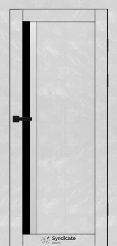 Міжкімнатні двері Syndicate Doors (40 мм)  PVC SD-124 Бетон білий Чорне