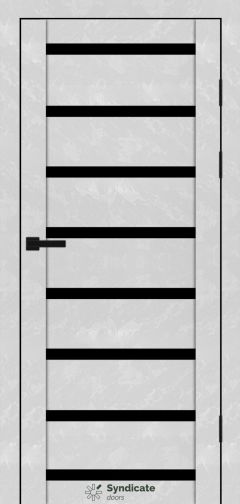 Міжкімнатні двері Syndicate Doors (40 мм)  PVC SD-103 Бетон білий Чорне
