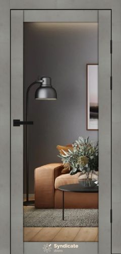 Міжкімнатні двері Syndicate Doors (40 мм)  PVC SD-137 Бетон світлий Дзеркало