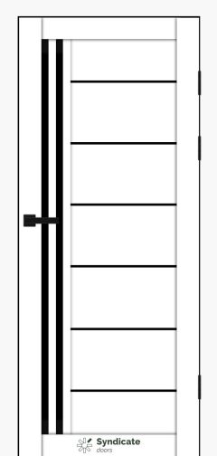 Міжкімнатні двері Syndicate Doors (40 мм)  PVC SD-114 Білий оксамит Чорне