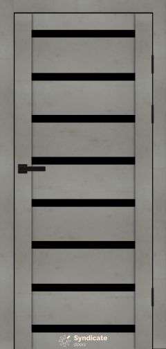 Міжкімнатні двері Syndicate Doors (40 мм)  PVC SD-103 Бетон світлий Чорне