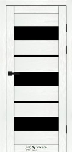 Міжкімнатні двері Syndicate Doors (40 мм)  PVC SD-105 Біла структура Чорне