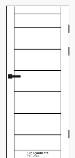 Міжкімнатні двері Syndicate Doors (40 мм)  PVC SD-108 Білий оксамит Чорне