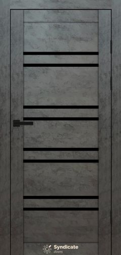 Міжкімнатні двері Syndicate Doors (40 мм)  PVC SD-118 Бетон темний Чорне